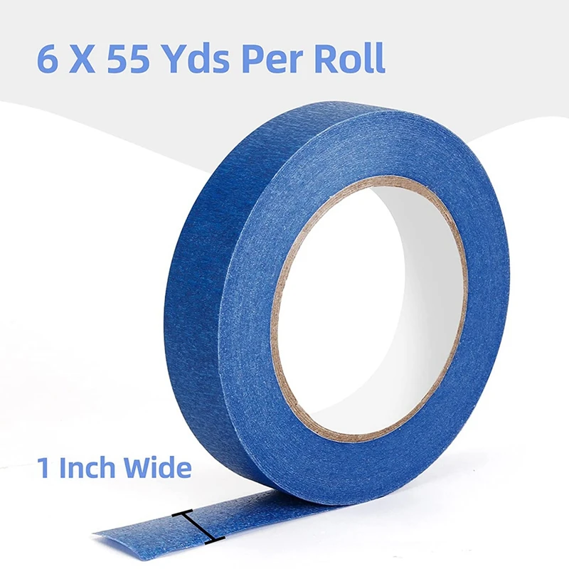 2 Inch Blue Painters Masking Tape Bulk For Multi-Surface Produce Sharp  Lines Residue-Free - AliExpress