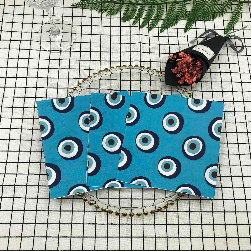 10/20pcs Blue Printed Paper Napkin Birthday Party Table Setting