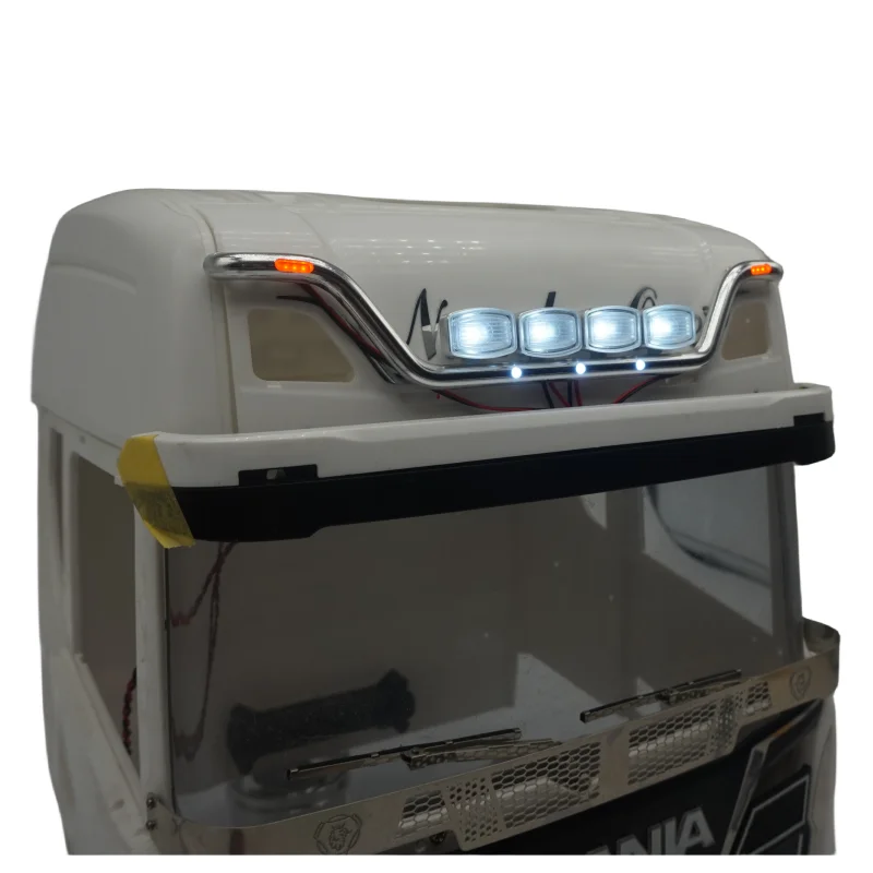 Square Front Dome LED Light Spotlight Lamp for Tamiya 1/14 RC Truck Scania 770s Actros Volvo Tractor RC Trailer LESU Tamiya Part 4