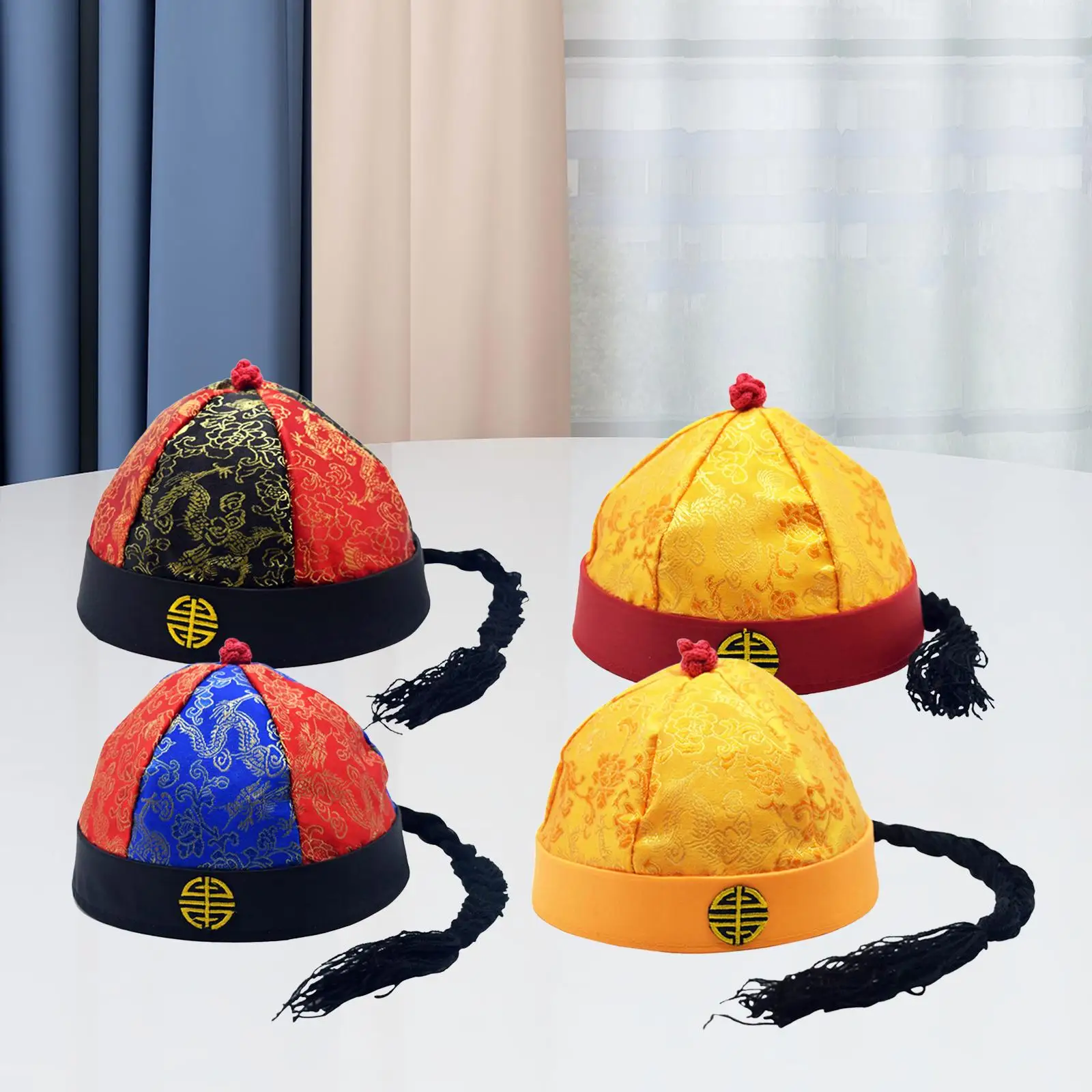 Qing Emperor Hat Costume Hat for Stage Performance Birthday Gift Dressing up oriental hat