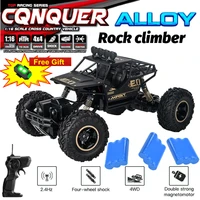 1:16 4WD RC Car With Led Lights Remote Control Cars Buggy Off Road 4x4 Radio Control Alloy Trucks Boys Toys for Children 1