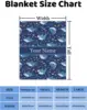 Blue Sharks Blanket, Customized Name Shark Blanket Gifts for Kids Adults, Soft Cozy Flannel Fleece Throw Blanket for 6
