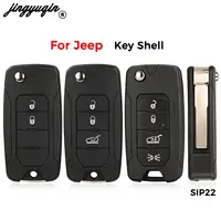 Jingyuqin 2/3/4 ปุ่มสําหรับ Jeep Renegade เข็มทิศ Patriot Liberty 2015 2016 2017 2018 Flip Remote Car Key กรณีเชลล์ SIP22 ใบมีด