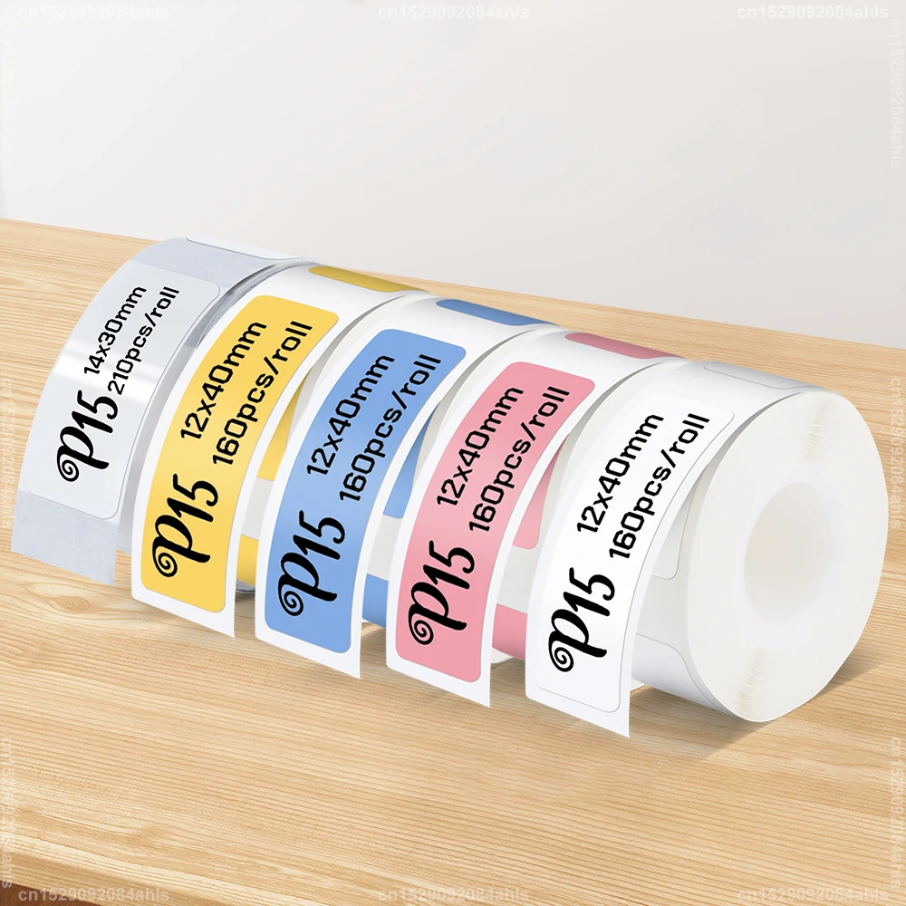 P15 Paper Roll 15x40 thermal sticker 12x40 15x30 14x40 Thermal Printer Tape Transparent Label Paper for P15 P12 P11 D30 Q30S