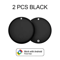 Enhanced Global Bluetooth GPS Tracker for Pets, Kids, Luggage, and Keys (Black - 2PCS)