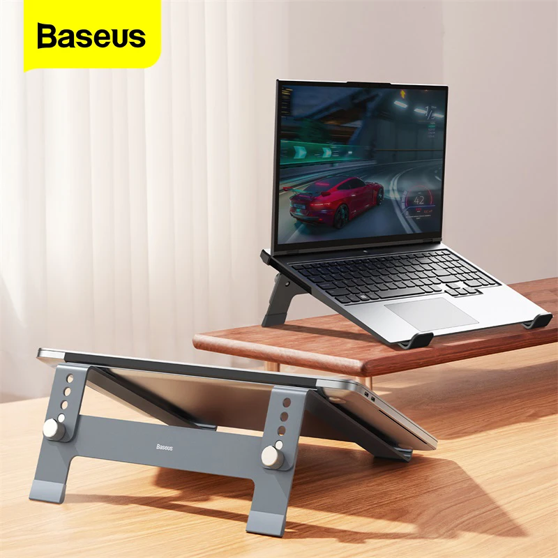 Suporte para Laptop Portátil Baseus Notebook Alumínio para Macbook Air Pro Titular Engrenagens Suporte Vertical Ajustável Suporte Base para Laptop