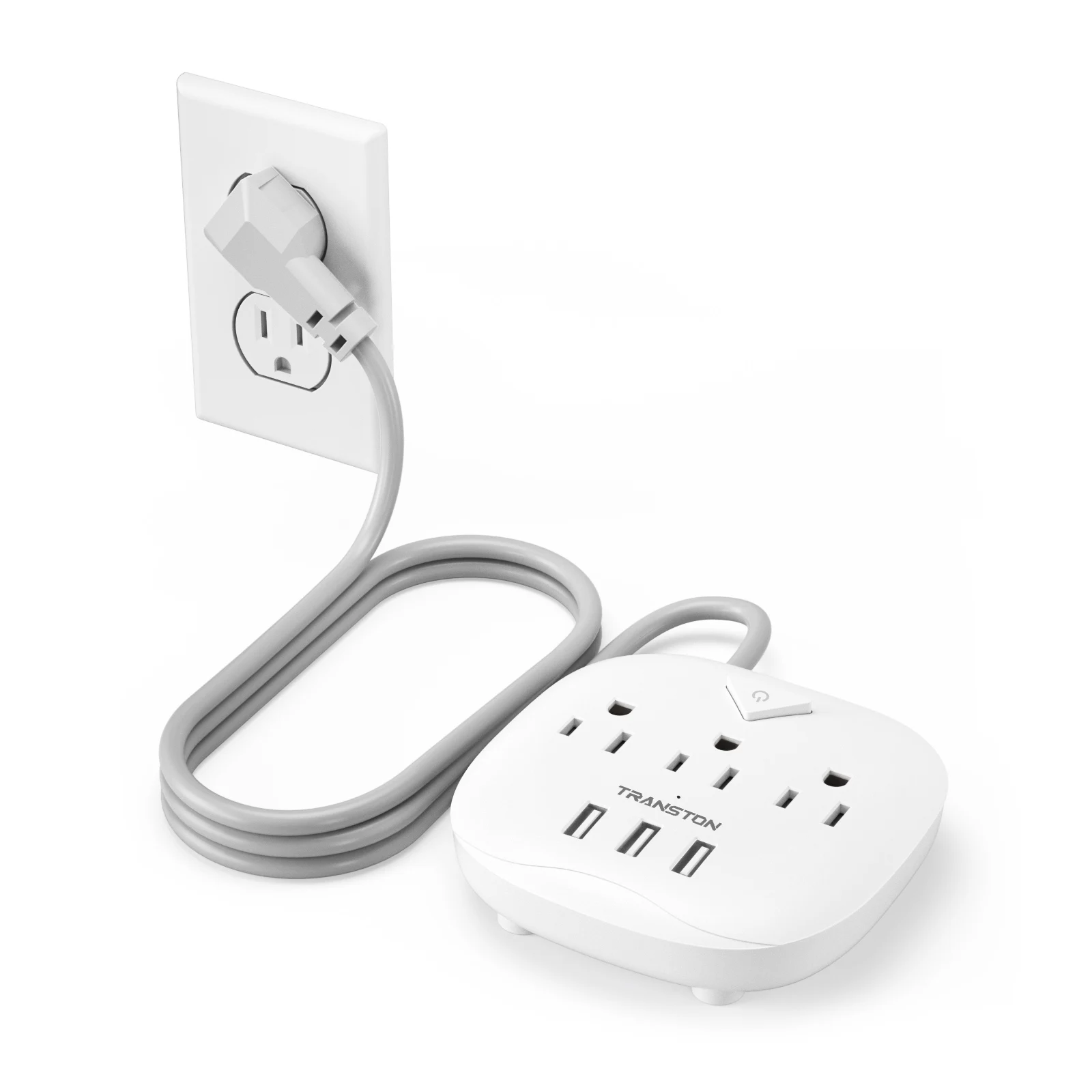 Power Strip with Switch – 3 Outlets, 3 USB Ports, 3.3ft Extension Cord, Quick Charge, Fire-Resistant Design 1