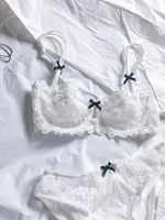 MOYISU femmes Sexy sous-vêtements en dentelle femmes demi-tasse push-up grande poitrine petit Ultra-mince respirant pur désir plus grande taille ensemble de soutien-gorge 5