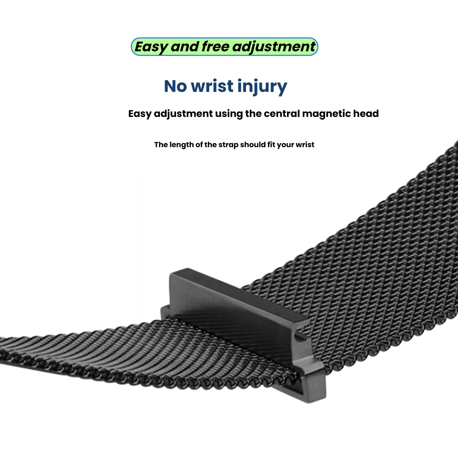 Milanese Loop Magnetic Strap - Fashion Wristband, 18mm