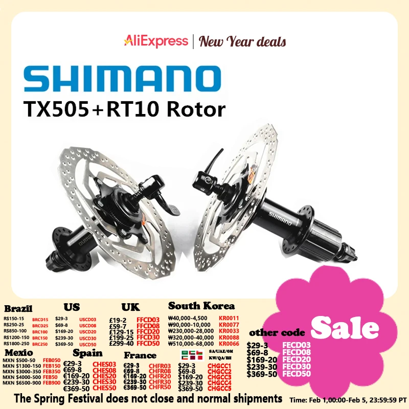 Cubo Dian. 36f Shimano Tourney Fh-tx 506 6 Parafusos Preto - Cubo de