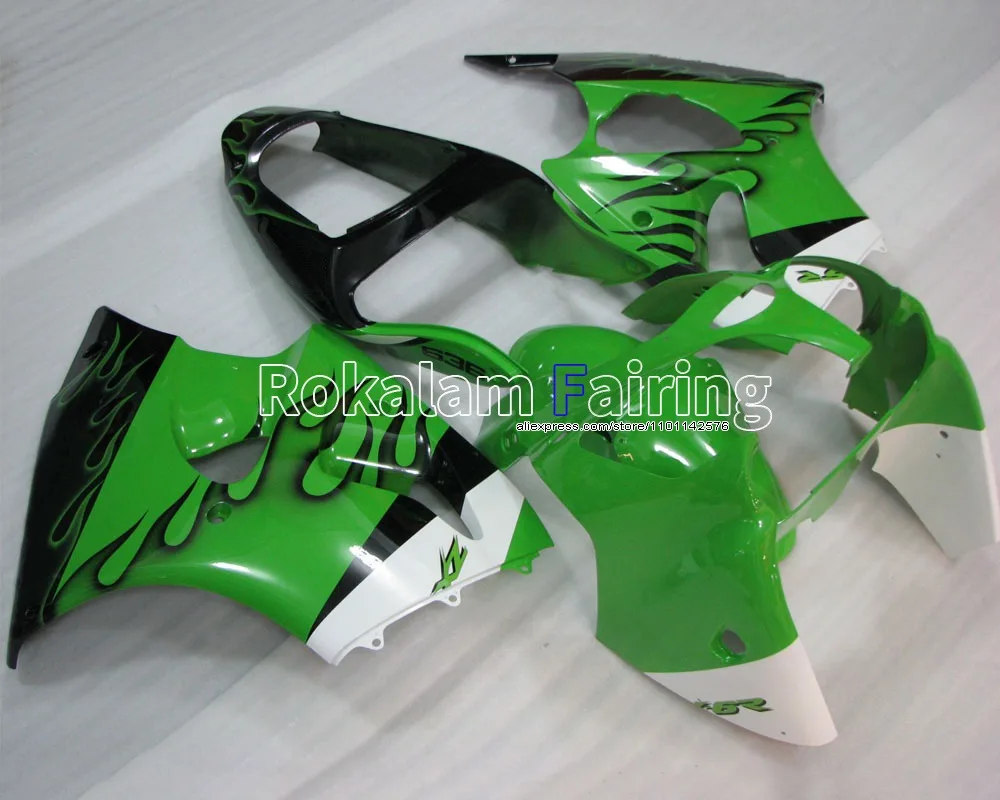 

For Kawasaki Fairings NINJA ZX 6R New Arrival Green Black white ZX-6R 2000 2001 2002 ZX6R Cowling (Injection molding)