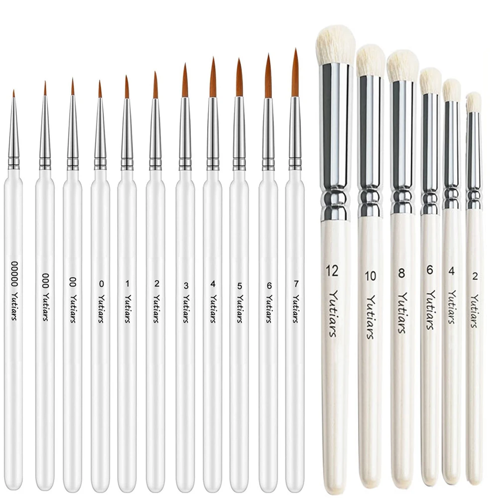 3/6/11/17Pcs Fine Micro Detail Paint Brushes Wood Handle Drybrush for Miniature Art DND Warhammer 40K Acrylic Watercolor Paintin 1