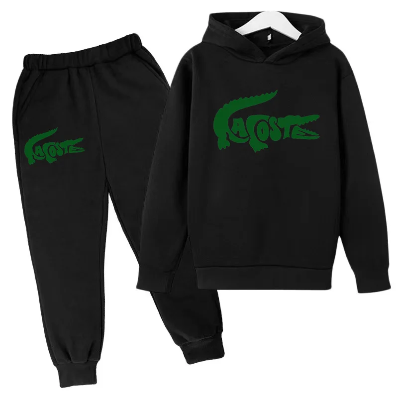 Kids Sports Suit Kids Hoodie Creative Crocodile Sweatshirt Top + Pants 2P Jacket Boys Girls Preschool 3-12 Years Sunny Kids Athleisure Set