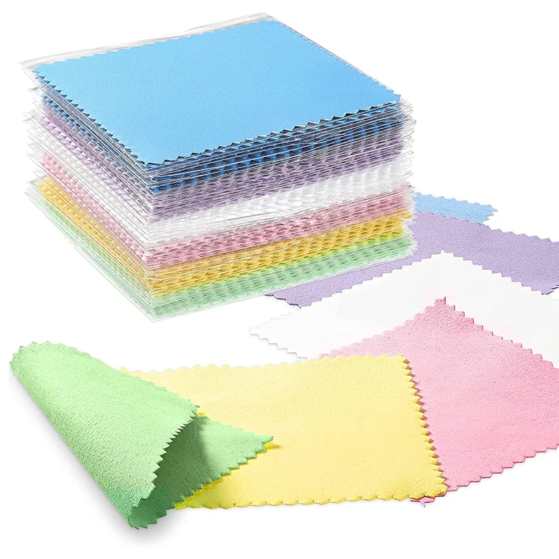 10/20/50Pcs Clean Cleaning Cloth Polishing Wiping Cloth for Silver Gold  Platinum Jewelry Anti Tarnish Jewelry Tools