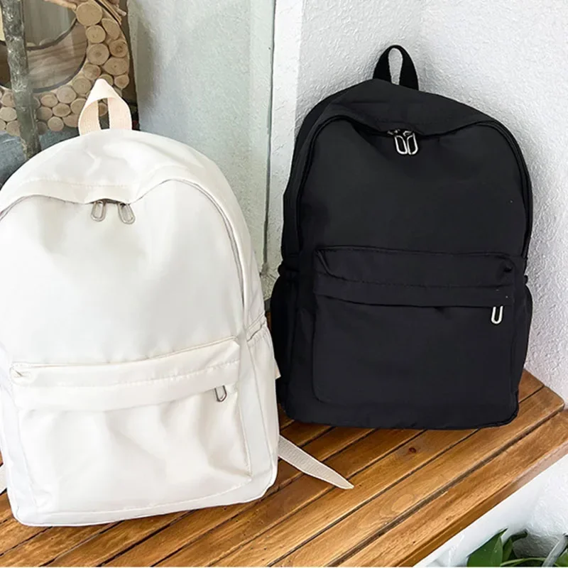 Female Travel Bag Backpacks Schoolbag for Teenage Girls Solid Color Bookbag High Quality New Waterproof Nylon Women Backpack