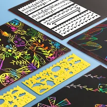 

Colorful Drawing A4 Magic Board Paper Painting Scraping Drawing Toy Children Kids Learning Education Painting Doodle Scratch Toy