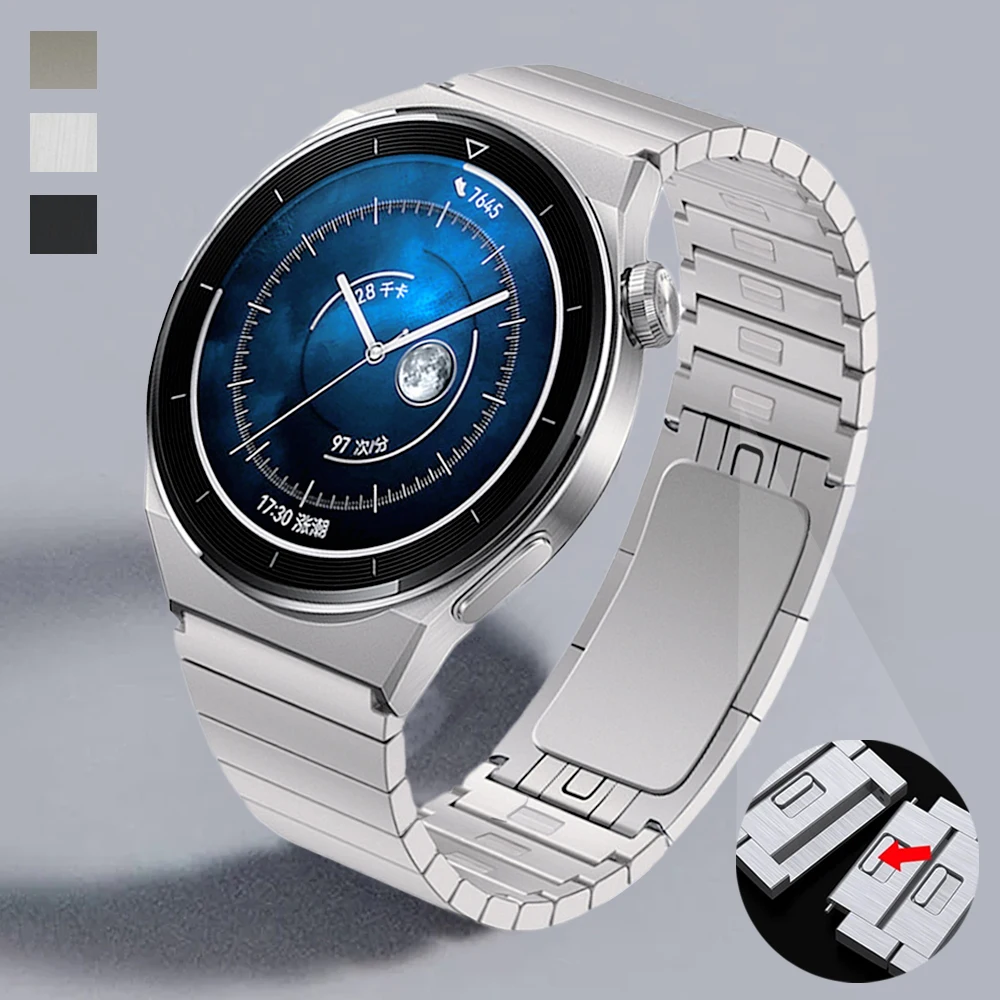 

Stainless Steel 22mm Band For Huawei Watch GT3 Pro 46mm gt 2e 4 Ultimate Luxury Magnetic Link Bracelet For Samsung 3 45mm Strap