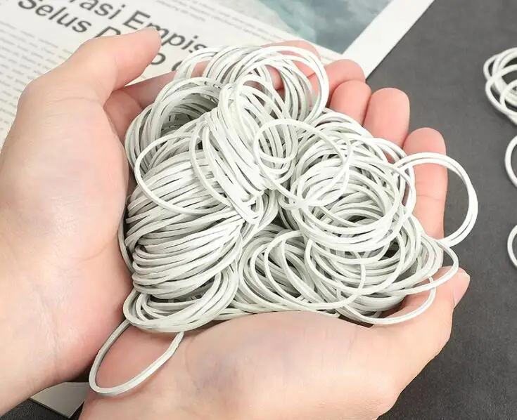 

Diameter 3cm Plain White Small Rubber Band For Package Bundle Postal Packing - 50/200/500 You Choose Quantity