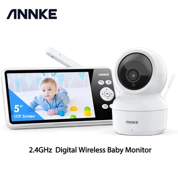 ANNKE 1080p 5 Inch  HD Video Baby Monitor with Camera 2.4G Wireless 2X Zoom Night Vision Surveillance Security Camera Babysitter 1