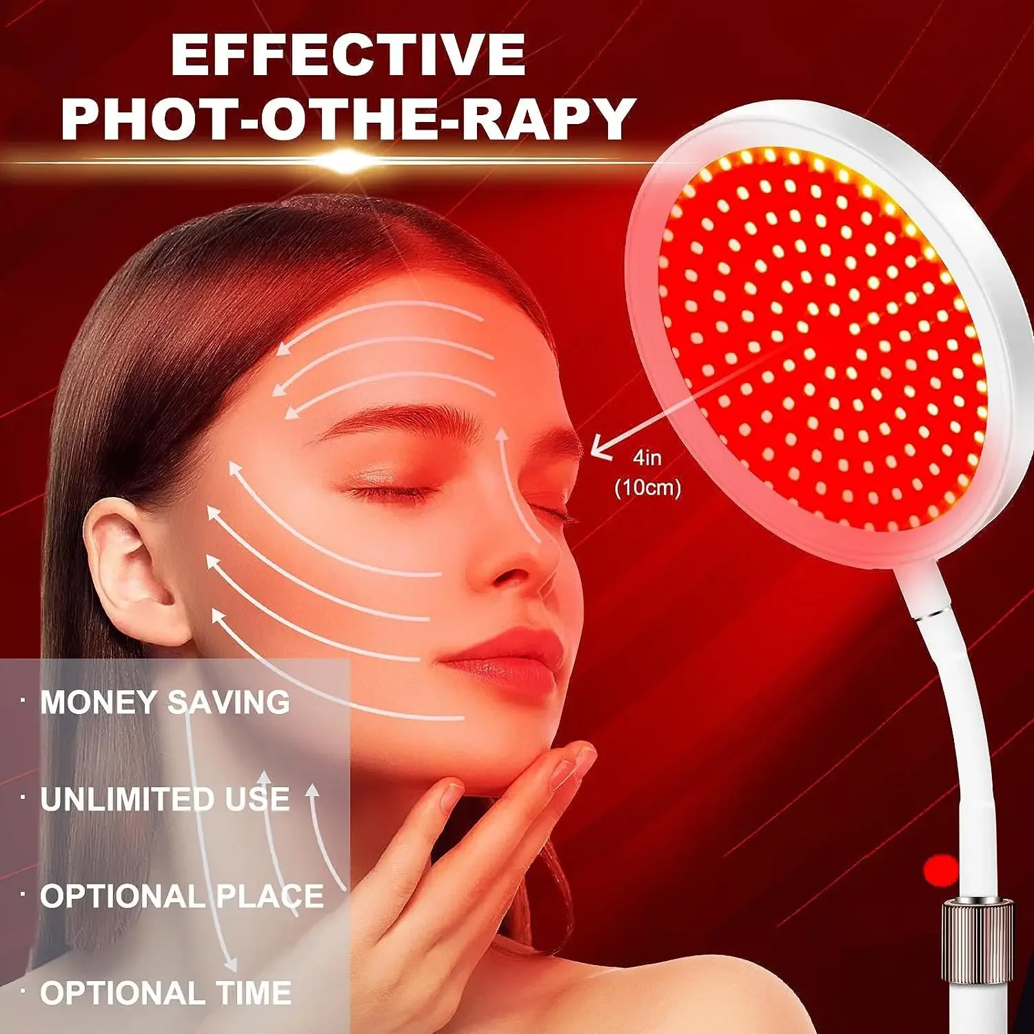 Telescopic Therapy Device with Wire Control and Far-Infrared Therapy Lamp, Whitening, Softening, Firming, Wrinkle, Skincare