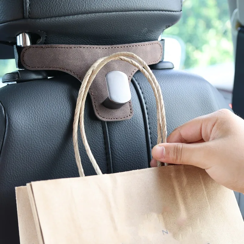 Pu Leather Seat Back Hook for Sports Car Seats Organizer Car Interior Hook Back Seat Storage Hanger Organizer for Handbag Purse