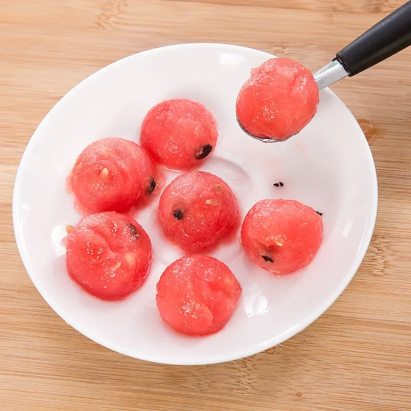 2in1 Dual-head Fruit Ball Carving Knife Kiwi Fruit Waterlemon Scoop Melon Digger Jar Mashed Potato Baller Ice Cream Spoon