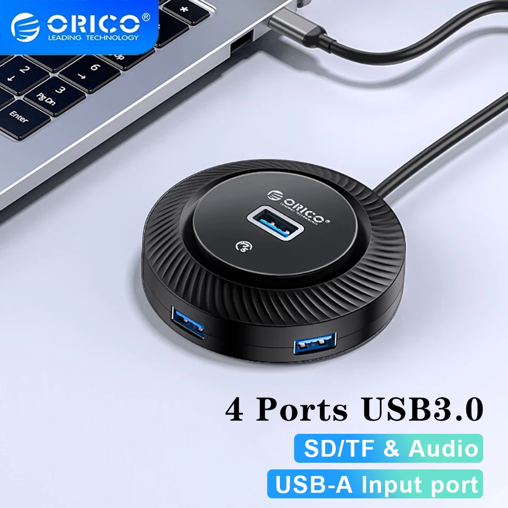 Orico 10gbps Usb 3.2 Hub Aluminum Superspeed Powered Pd60w Charger Type C  Splitter With Power Adapter For Macbook Pc Accessories - Docking Stations & Usb  Hubs - AliExpress