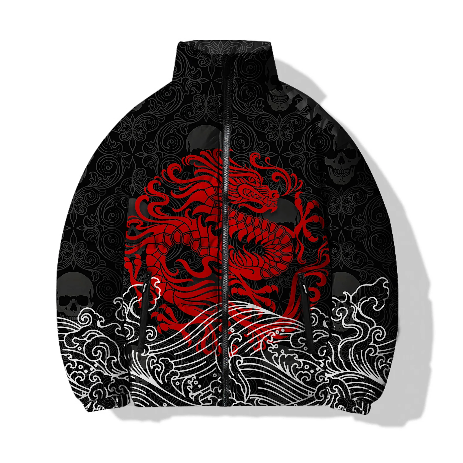 thumbnail image 2 of Parkas con estampado de dragón y fénix de moda, abrigos de invierno casuales y versátiles para hombre, ropa de invierno de nuevo estilo, chaquetas para hombre, abrigo para hombre, 2 of 5