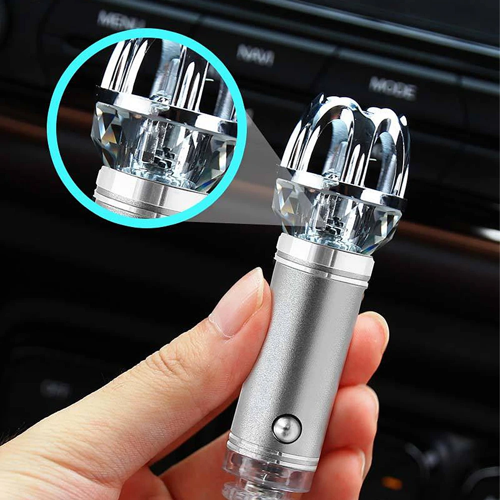 Mini 12V Car Air Purifier Freshener Negativeion Generator Ozone Ionizer Diffuser Air Anion Oxygen Bar USB Cigarette Lighter