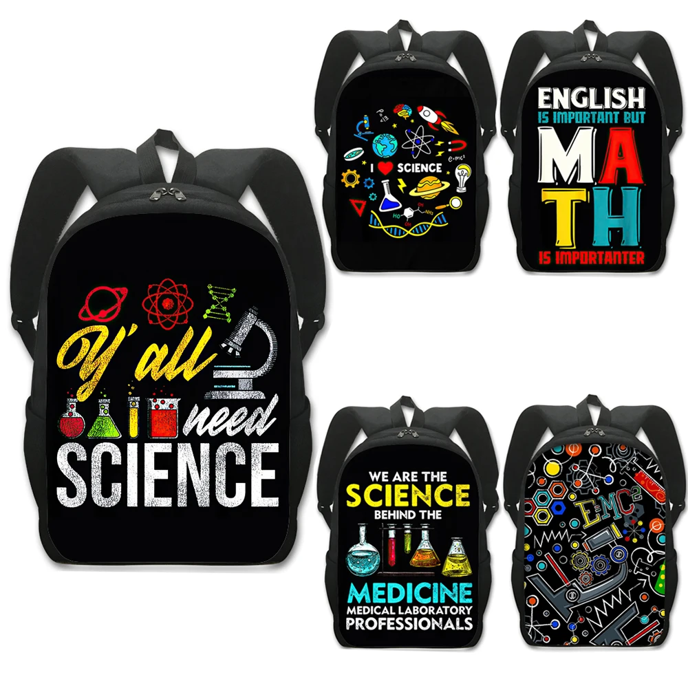 

Милый научный рюкзак, рюкзак для математической физики и химии, детские школьные ранцы для подростков, рюкзак для ноутбука для мальчиков и девочек