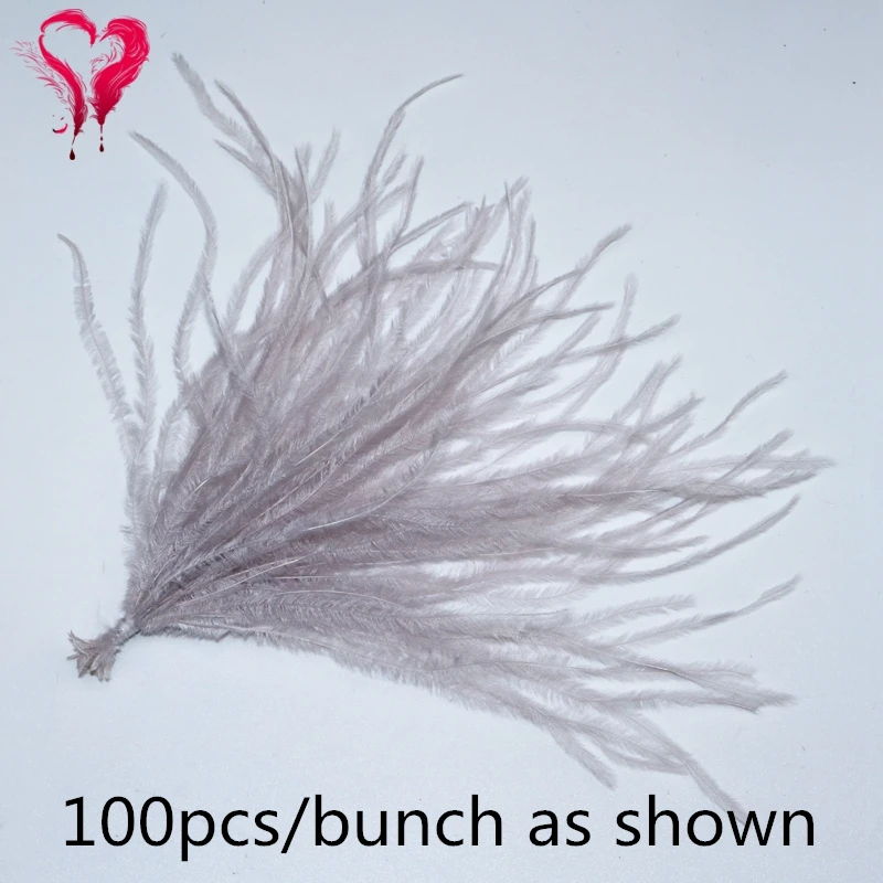 Lovely Soft Dyed Colorful Natural Ostrich Feather Strung Bundles Size 10-15 15-18 CM 100 PCS/Lot 19 Colors Available For Dress ostrich feathers mixed color feathers natural feathers craft feathers