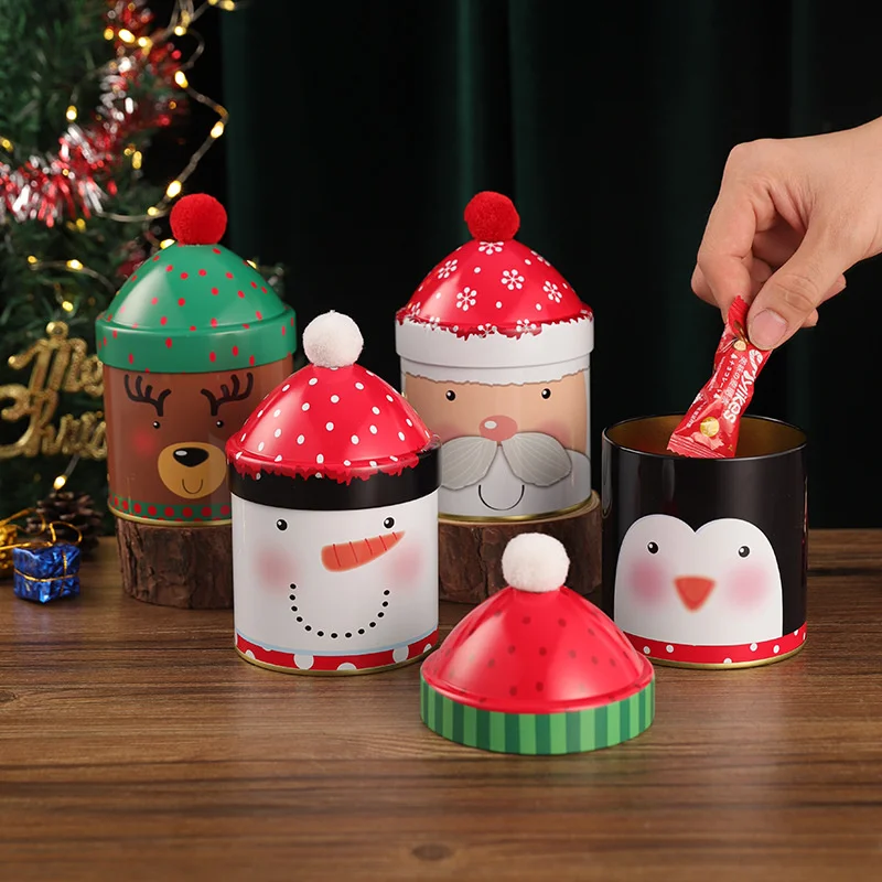 1pc Christmas Candy Boxes Empty For Kids Treat Boxes For Sweets Small Iron Gift Storage Box Christmas Gift Wrap Storage