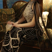 قال شارون-فساتين سهرة فاخرة مع غطاء بأكمام للنساء ، دبي ، أسود ، ضارب إلى الحمرة ، أزرق ، وردي ، أنيق ، عربي ، ثوب حفل زفاف ، SS209 1