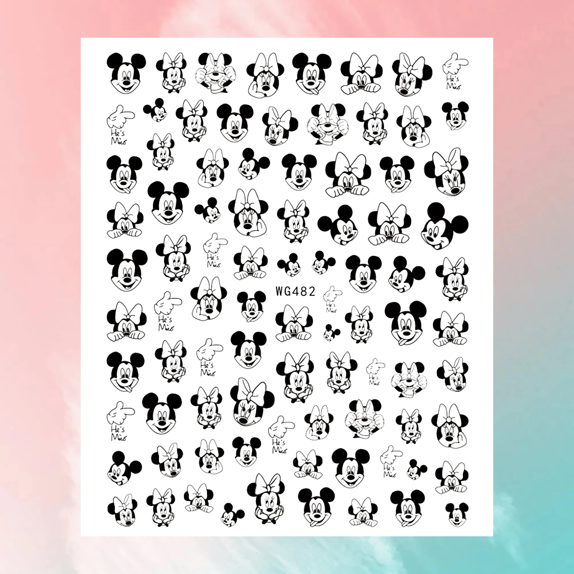 

Disney Cartoon Mickey Minnie Nail Stickers Nail Art Supplies 3D Cartoon Character Nail Art Stickers Nail Decoration Nail Decals