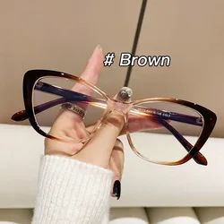 Elegant Women's Cat Eye Anti - Blue Light Retro Clear Glasses Frame (C6 Brown)