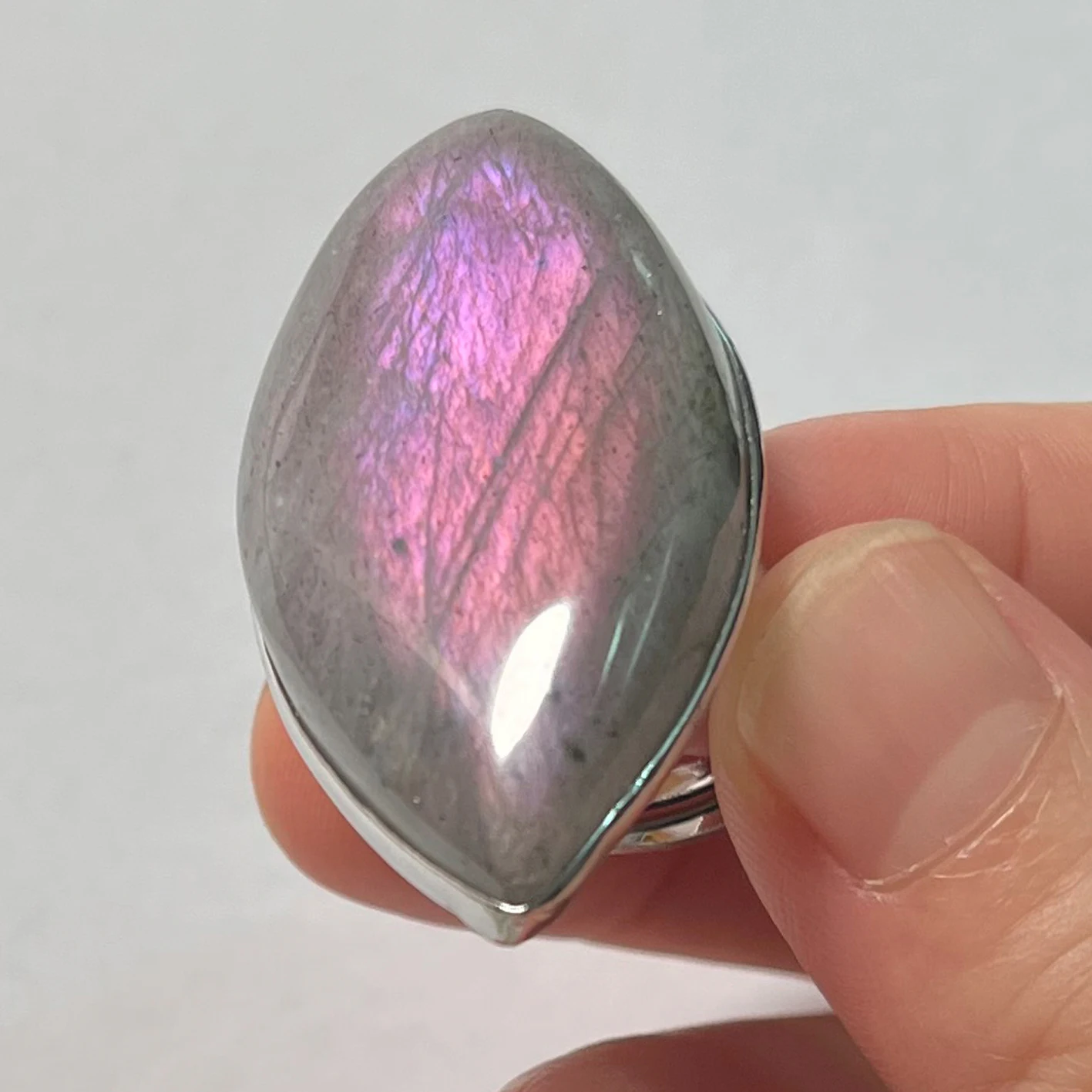 Natural Stone Irregular Shape Bead Labradorite Ring Adjustable Finger For Women Men finger ring adjustable rings