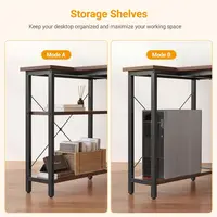 L Shaped Desk, 40 Computer Desk with Reversible Storage Shelves Home Office Corner Desk Study Writing Gaming Table, Brown 5