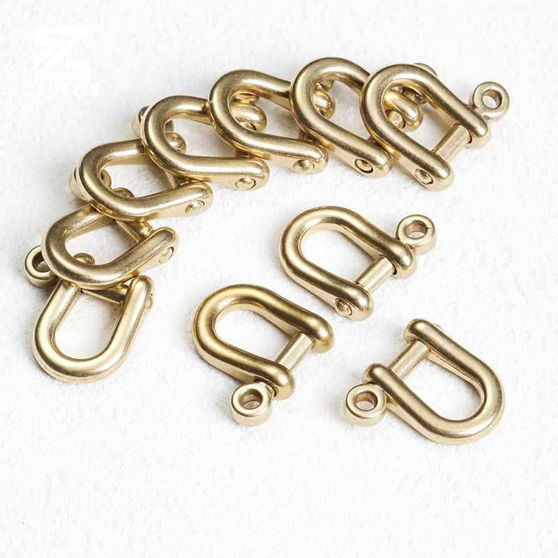 10pcs 황동 D 링 버클 분리형 버클 Carabiner 걸쇠 가죽 공예 가방 가죽 하드웨어 액세서리
