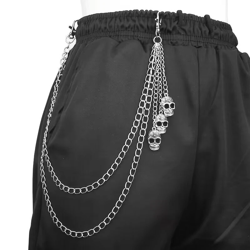 Handmade Doll Keychain Punk Pants Chain Skull Halloween Key Chain Men Women Jean Trouser Biker Chains Harajuku Gothic Jewelry