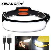  Ultra Wide Angle COB Headlamp 31PCS LED Portable Headlight with Built-in 5000Mah Battery Flashlight USB Rechargeable Head Torch 