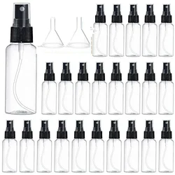 Set of 10 Refillable Transparent Perfume Atomizer Spray Bottles - 100ml (Black)