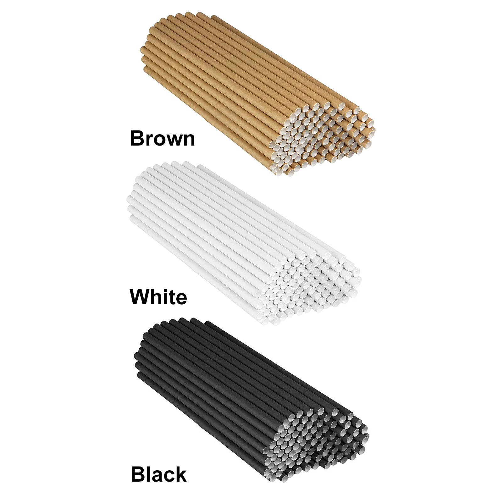 100 Pcs Paper Straws Compostable Biodegradable Straws 7.75 in Long Drinking for Smoothies Tumblers Cocktail MilkShake