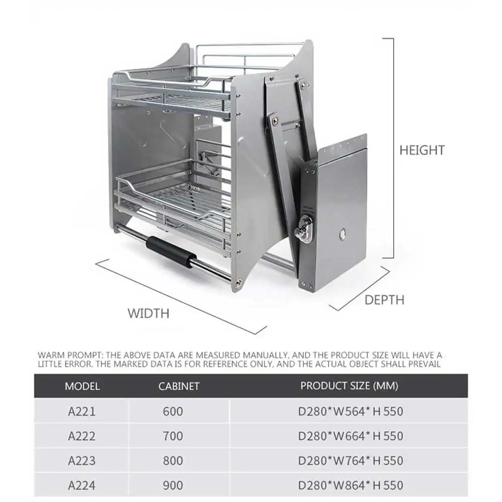 Kitchen Cabinet Wall Cabinet Lifting Pull Baskets Pull-down Kitchen Storage Rack Pull Basket Damping er Lift