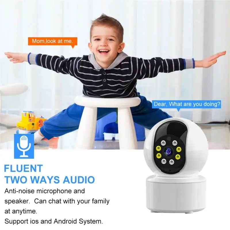 Surveillance camera 2025 4K Rotatable Smart Camera WiFi Controllable Surveillance Auto Tracking 2-way Audio Color Night Vision Monitor Indoor Cam
