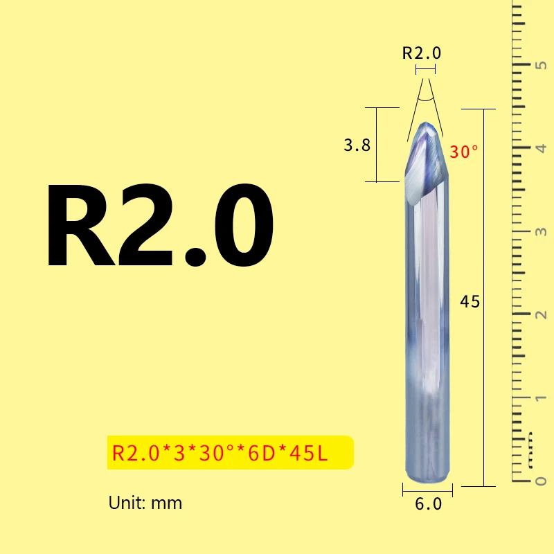 Taper Ball Nose End Mill 30° 20° 6 Shank Tungsten Steel Ball End Milling Cutter CNC Aluminum Woodworking Engraving Bit slab milling cutter Machine Tools & Accessories