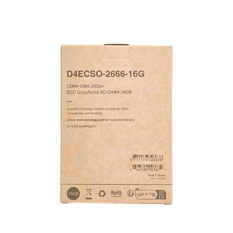 시놀로지 SODIMM ECC RAM DDR4-2666 16GB / 4GB (D4ECSO-2666-16G) DDR4 RAM 메모리 모듈