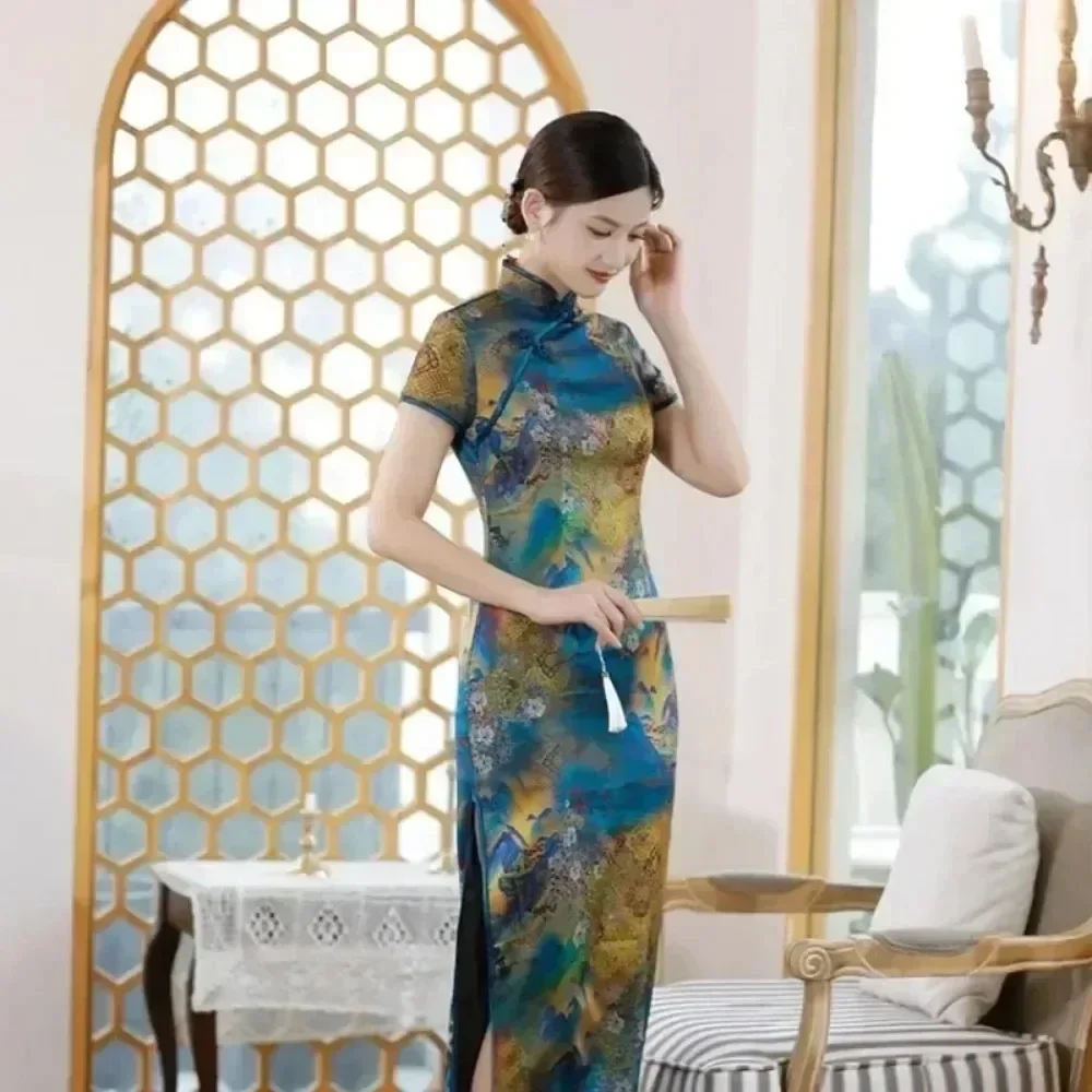 Women Qipao Dresses Ethnic Style Vintage Qipao Dresses For Women Casual Streetwear Chinese Style Cheongsam Dress