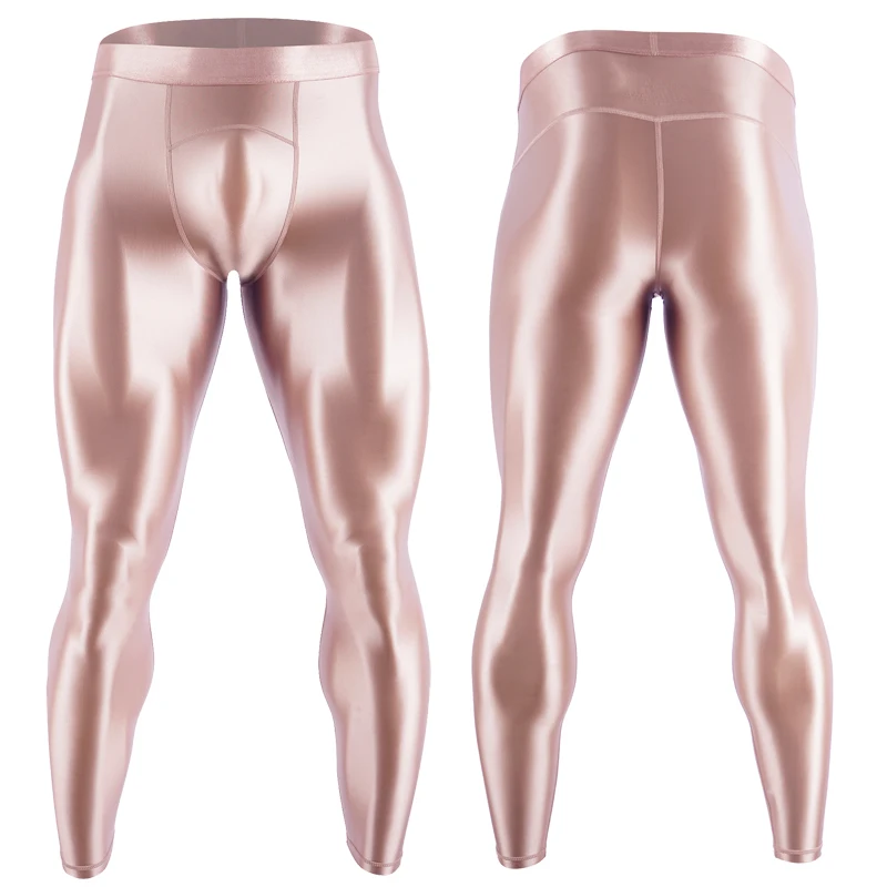 Men's oily pantyhose Compression Pants Quick Dry Fit Sportswear Running Tights Legging Fitness Training Sexy Sport Gym Leggings