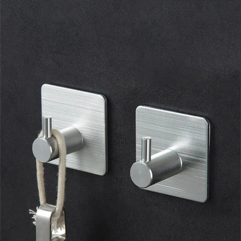 

1PC Self Adhesive Hook Home Kitchen Wall Door Hooks Key Hangers Rack Stainless Steel Towel Hanger For Bathroon Kitchen Toilet