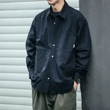 

Plain Shirt Men's Spring and Autumn Fashion Brand Japanese Casual All-Match Loose Blouson